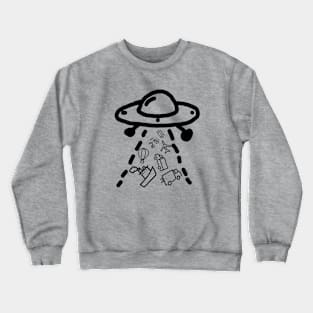 Cosmic Vacuum: UFO's Playful Abduction Parade Crewneck Sweatshirt